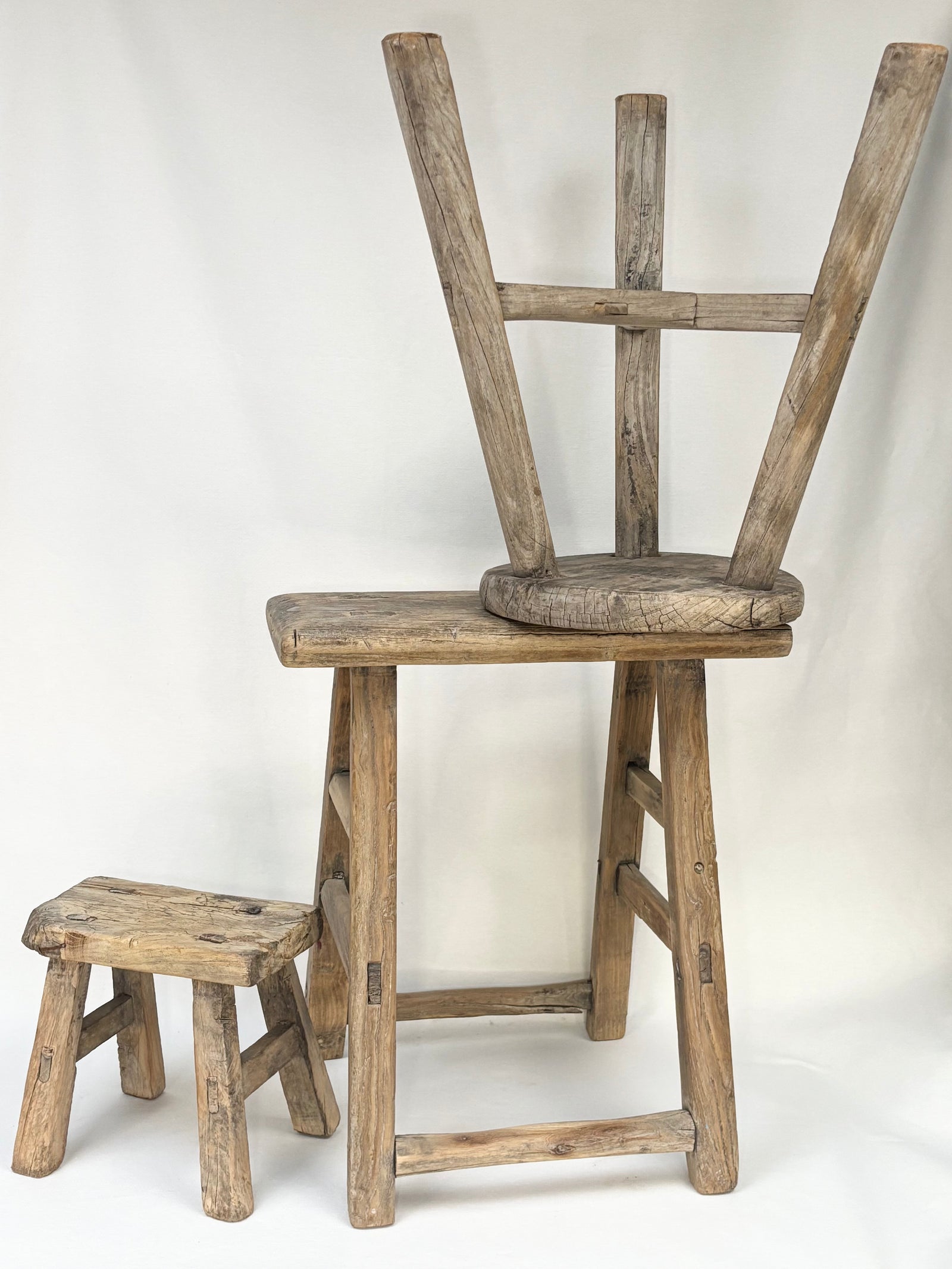 Antique Chinese Elm Mini Stool