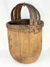 Old wicker basket with handle