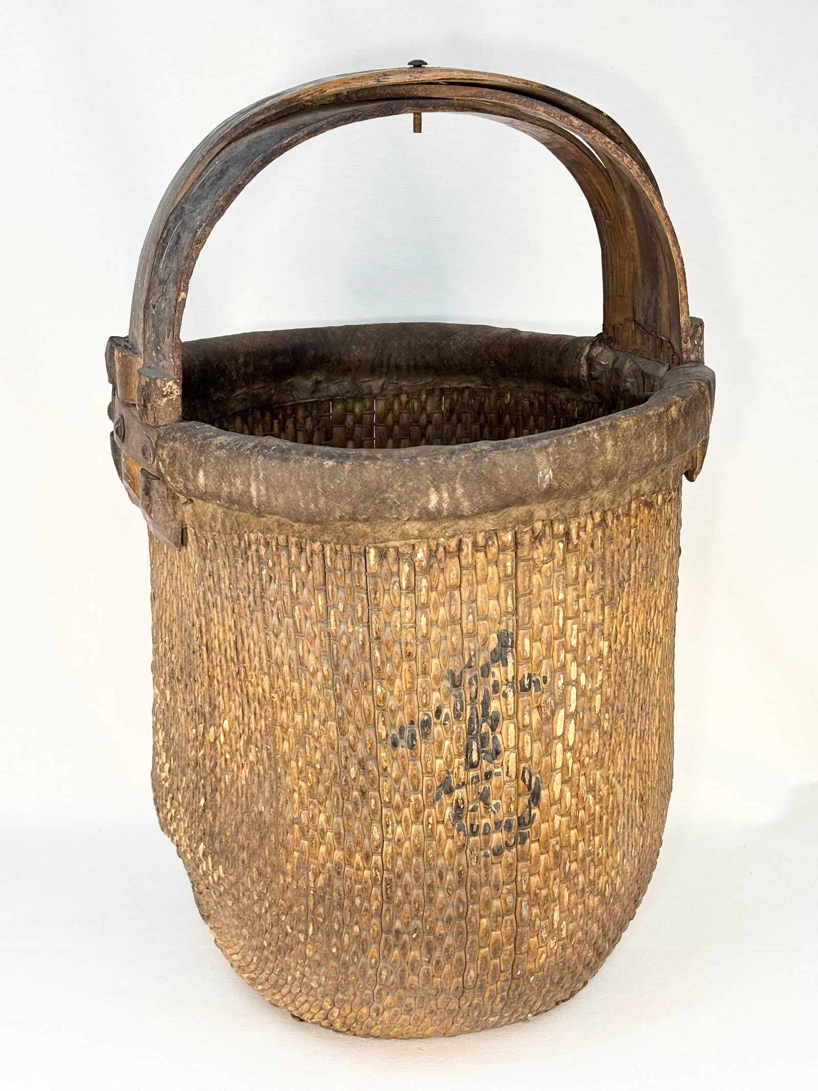 Old wicker basket with handle