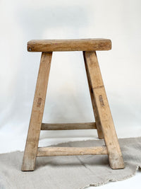 Antique elm rectangular stool