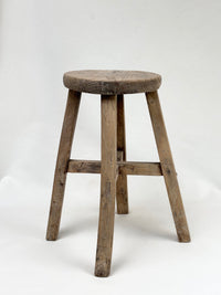 Antique round elm stool