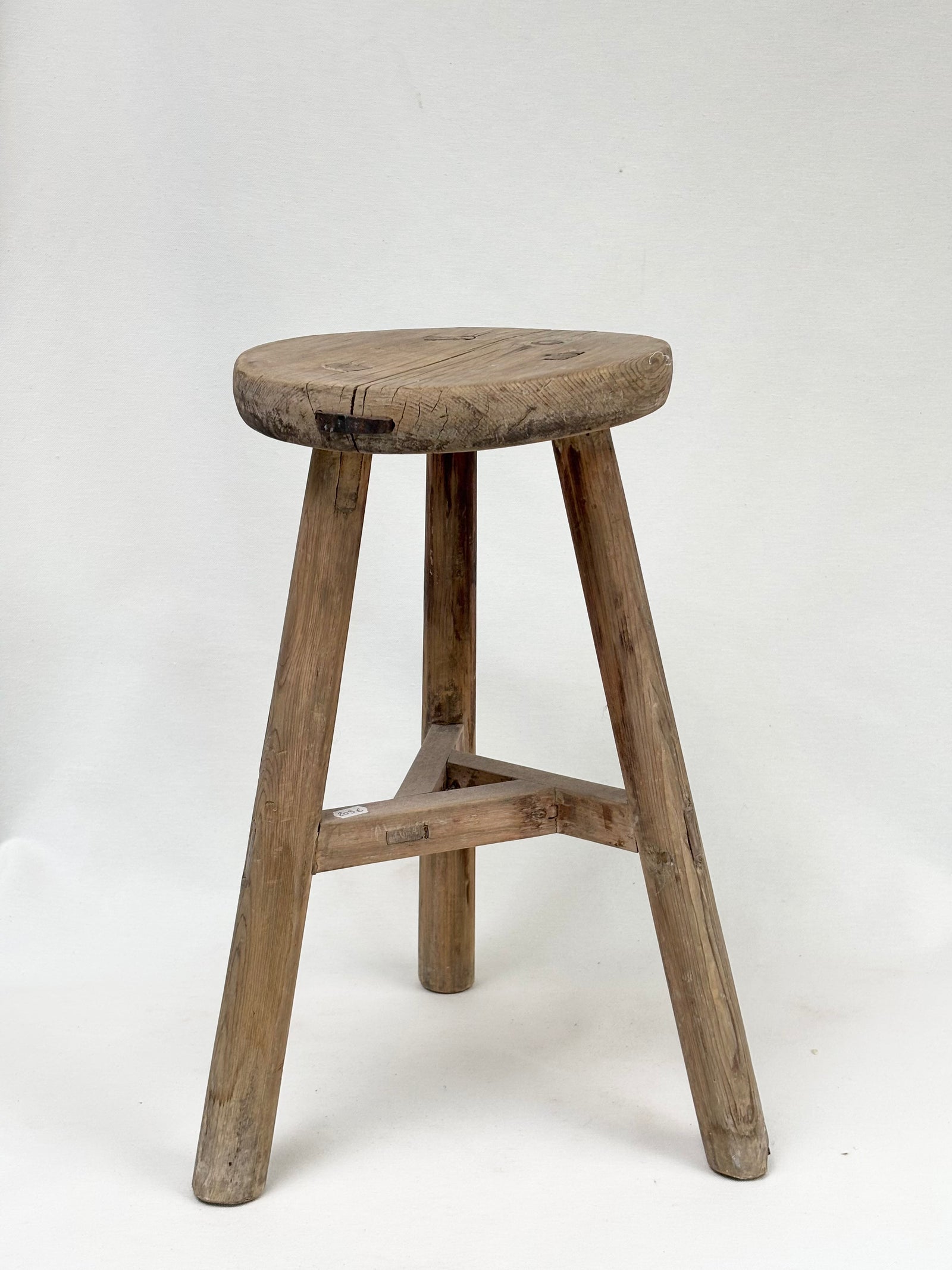 Antique round elm stool