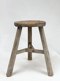 Antique round elm stool