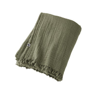 Plaid à franges - Gaze de coton