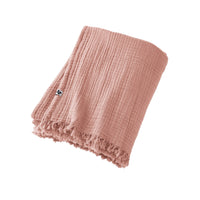 Plaid à franges - Gaze de coton